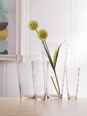 Glass vase wide mouthed